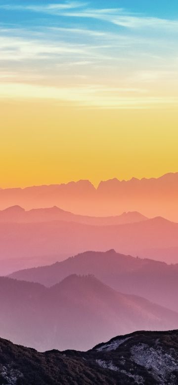 Mountains, Silhouette, Early Morning, Sunrise, Austria