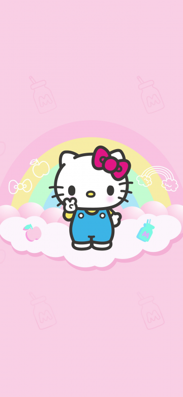 Hello Kitty, Minimalist, Pink background, Hello Kitty background, 5K, Cartoon, Sanrio, Simple