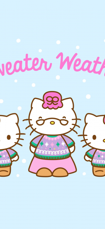 Sweater Weather, Winter, December, Hello Kitty background, 5K, Sanrio