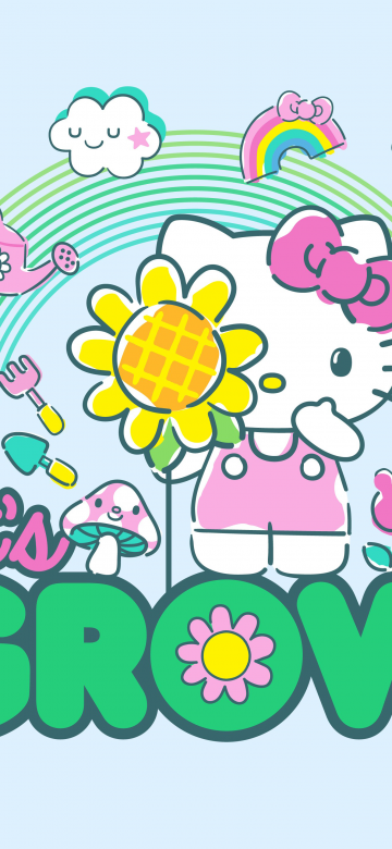 Let's grow, Hello Kitty background, 5K, Sanrio