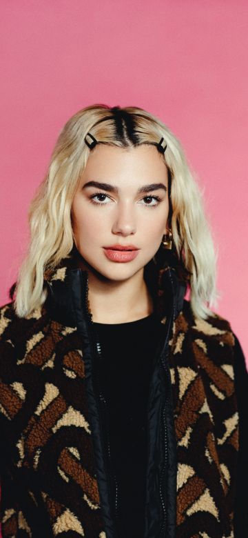 Dua Lipa, Pastel pink, Disco Pop singer, Pastel background, 