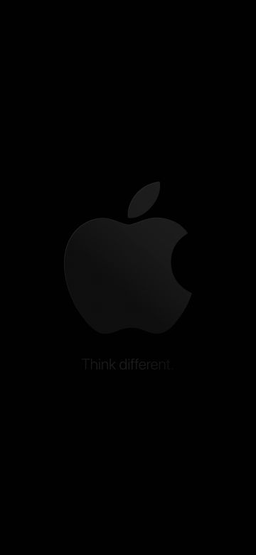 Apple logo, Think different, Minimal logo, 5K, Dark background