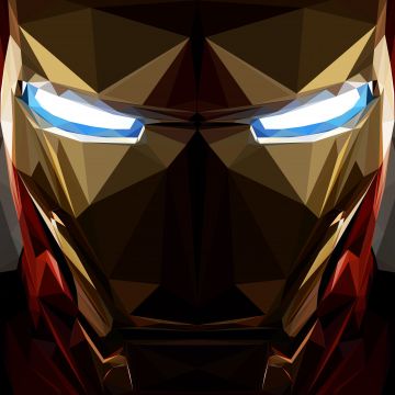 Iron Man, Low poly, Marvel Superheroes, Polygonal, 5K, 8K