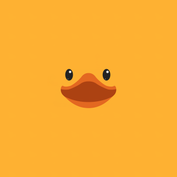 Cute duck, Rubber Ducky Day, Duck face, Yellow background, Cute face, Simple