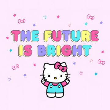Future is bright, Hello kitty quotes, Hello Kitty background, Pink background, 5K