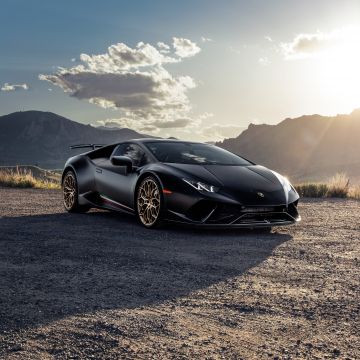 Lamborghini Huracan Performante, Black cars, 5K