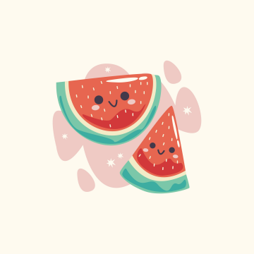 Kawaii Watermelon, Kawaii food, Adorable