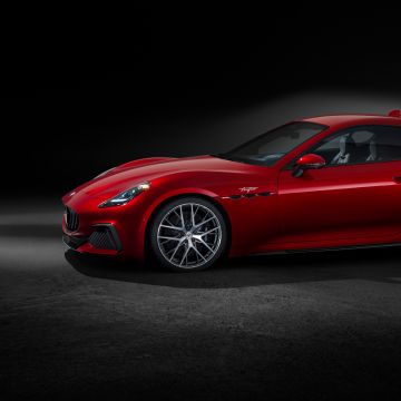 Maserati GranTurismo Trofeo, Luxury sports cars, Dark background, Red cars