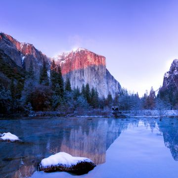 Yosemite Lake, Yosemite Valley, Landscape, Reflection, Yosemite National Park, Winter, Scenic, California, USA, 5K