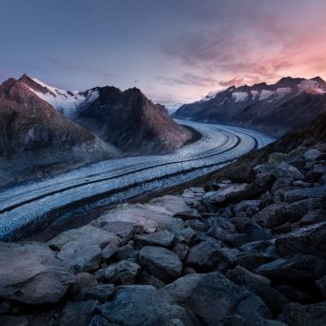 Bettmerhorn, Mountains, Snow, Winter, Bernese Alps, Aesthetic, Landscape, Scenic, Summit, Sunrise, Dawn, 5K, 8K