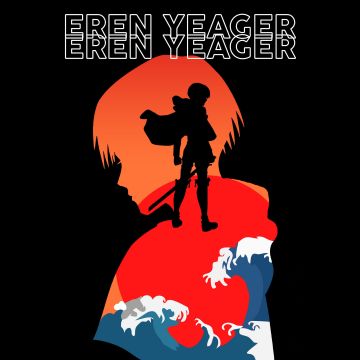 Eren Yeager, Black background, Attack on Titan, 5K, AMOLED, Shingeki no Kyojin