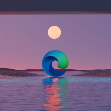 Microsoft Edge, Aesthetic, Landscape, Moon, Surreal