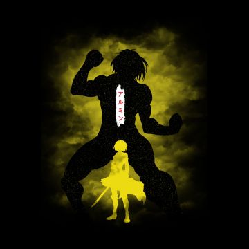 Armin Arlert, 5K, Attack on Titan, Silhouette, Black background, AOT