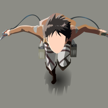 Eren Yeager, 8K, Minimalist, Faceless, Attack on Titan, 5K, Simple