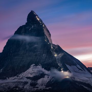 Matterhorn, Mountain, Dusk, Peak, Sunrise, Switzerland, 5K, 8K