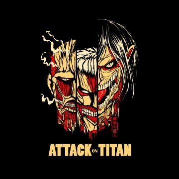 Attack on Titan, AMOLED, Shingeki no Kyojin, 5K, Black background, AOT