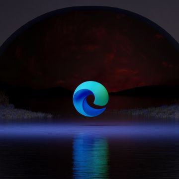 Microsoft Edge, Night, Surreal, Landscape, Dark theme