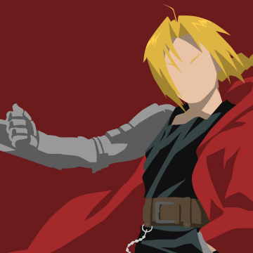 Fullmetal Alchemist: Brotherhood, Edward Elric, Red background, Minimalist, Faceless