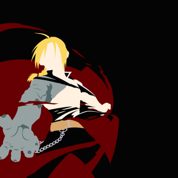 Edward Elric, Faceless, Minimalist, Black background, 5K, 8K, Fullmetal Alchemist