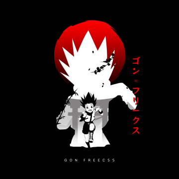 Hunter x Hunter, AMOLED, Gon Freecss, Black background, 5K