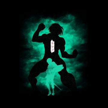 Eren Yeager, AMOLED, 5K, Attack on Titan, Shingeki no Kyojin, Black background, AOT