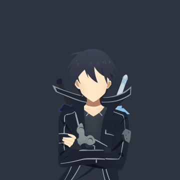 Kirito (Kirigaya Kazuto), Minimalist, Sword Art Online, SAO, Faceless, Dark background, Simple