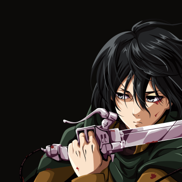 Mikasa Ackerman, Artwork, Attack on Titan, Dark background