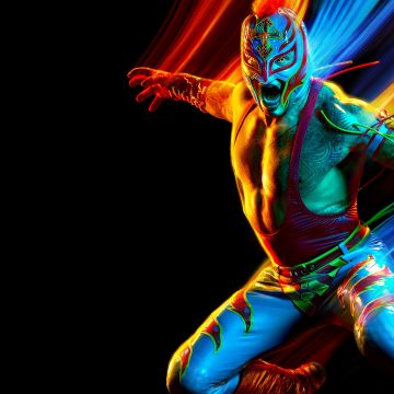 Rey Mysterio, WWE 2K22, PC Games, Black background, PlayStation 5, PlayStation 4, Xbox One, Xbox Series X and Series S