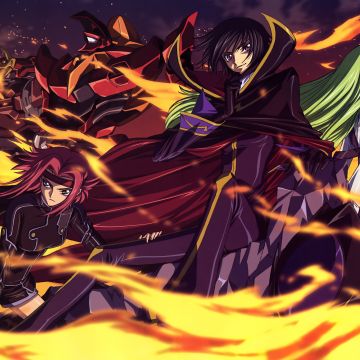 Lelouch Lamperouge, Kallen Stadtfeld, Code Geass, 5K, Anime series, C2