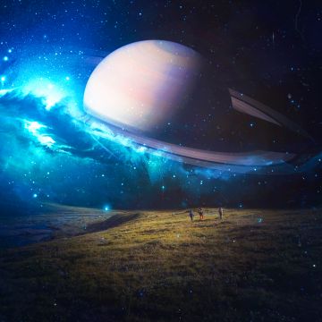 Exploring, Saturn, Planet, Surreal, Time travel