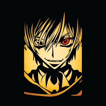 Lelouch Lamperouge, AMOLED, Code Geass, Black background, 5K