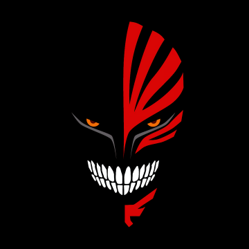 Ichigo Kurosaki, AMOLED, Bleach, Black background, Hollow Mask