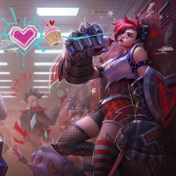 League of Legends, Amumu (LoL), Caitlyn (LoL), Vi (LoL), 5K, 8K, Heartthrob Caitlyn, Heartache Vi