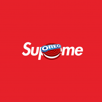 Cookies, Supreme, Oreo, Red background, Simple