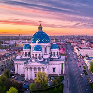 Trinity Cathedral, Saint Petersburg, Russia, Ancient architecture, Cityscape, 5K