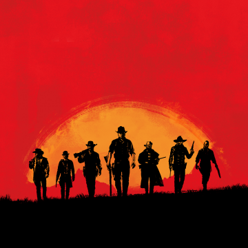 Red Dead Redemption 2, PC Games, PlayStation 4, Xbox One, Rockstar Games, Red background, Western