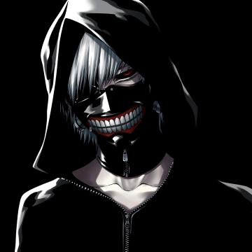 Ken Kaneki, AMOLED, Tokyo Ghoul, Black background