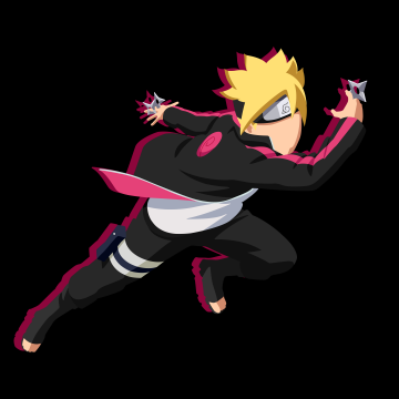 Boruto Uzumaki, AMOLED, Naruto, Black background