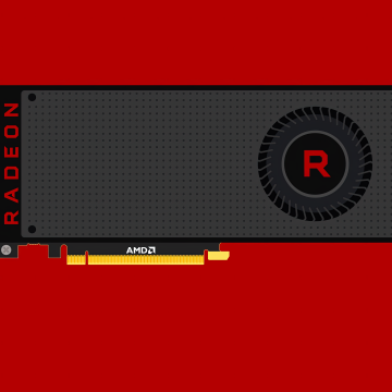 AMD Radeon, Graphics card, Minimalist, Red background, 5K, GPU, Simple