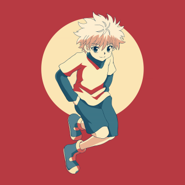 Killua Zoldyck, 5K, Hunter x Hunter, Red background