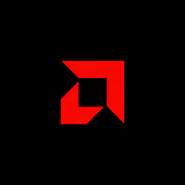 AMD, Minimal logo, Black background, Simple