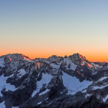 Sahale Glacier Campground, North Cascades National Park, Glacier, Sunset, Dusk, Mountains, Washington