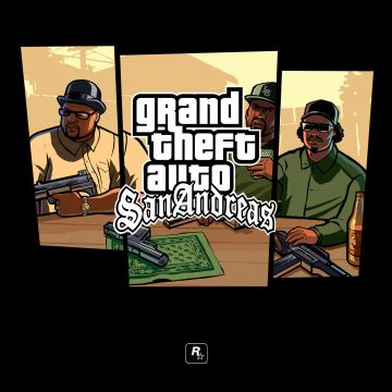 Grand Theft Auto: San Andreas, GTA San Andreas, GTA, Artwork, Black background, Big Smoke (GTA), Ryder (GTA), Rockstar Games