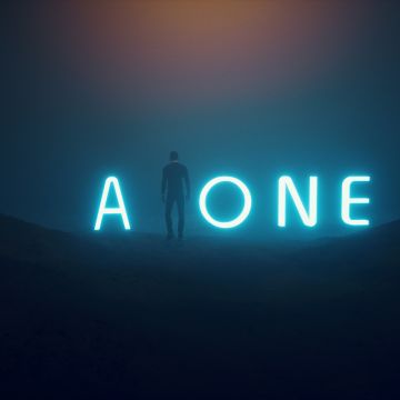 Alone, Neon, Neon typography, Dark, Night