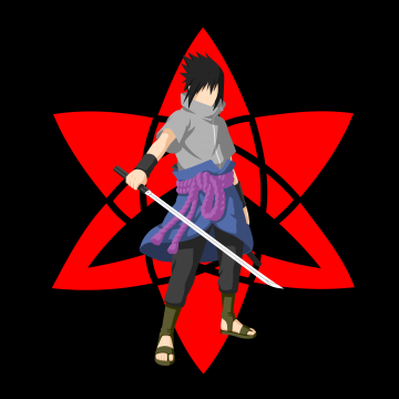 Sasuke Uchiha, Mangekyo Sharingan, Black background