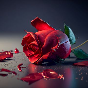 Rose flower, AI art, Red Rose, Rose Petals, 5K