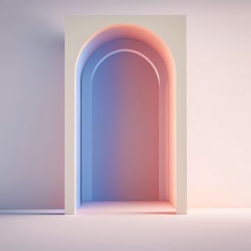 Doorway, Aesthetic, Gradient background, Pastel background