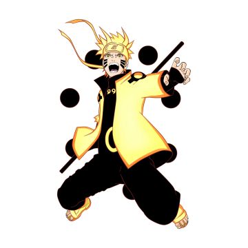 Naruto Uzumaki, Six Paths Sage Mode, White background, 5K, Rikudo Sennin Modo