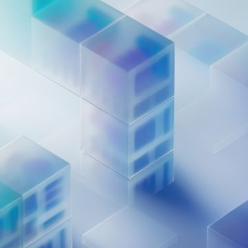 Aesthetic, 3D background, Glass, Blue background, Windows 365, Abstract background