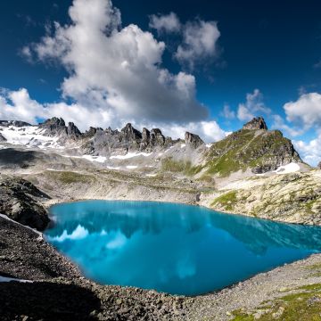 Pizol five lake hike, Alps, Switzerland, Hiking trail, Scenic, Outdoor, 5K, Aqua blue, Summer